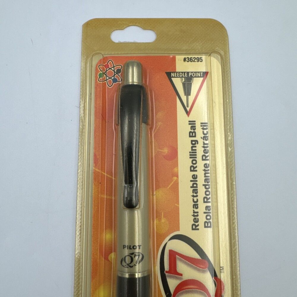 Pilot Q7 Gel Ink Pen Needle Point Rollerball Black Ink Silver Barrel New - Picture 2 of 5